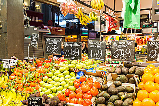 食品市场,巴塞罗那,加泰罗尼亚,西班牙