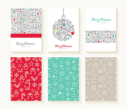 圣诞快乐,线条,象征,图案,背景,卡片