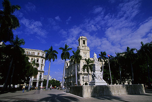古巴,老哈瓦那,中央公园,皇家,棕榈树