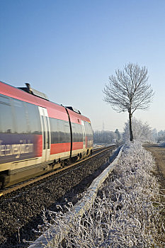 列车,靠近,贝格海姆,德国
