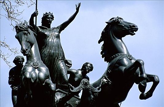 雕塑,战士,女王,泰晤士河,堤,伦敦,艺术家