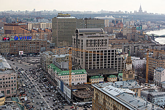 城市风光,中心,莫斯科,建筑,交通,俄罗斯