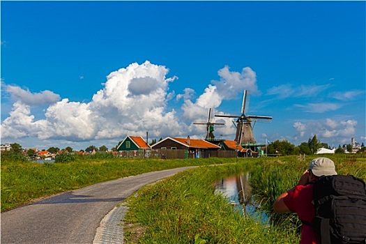 摄影师,风车,荷兰
