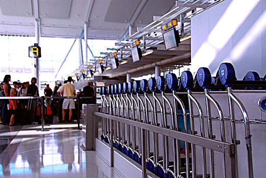 乘客,排队,现代,国际机场