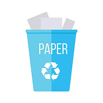 蓝色,再生,垃圾箱,纸,象征,塑料制品,垃圾桶,垃圾,再循环,环保,矢量,插画