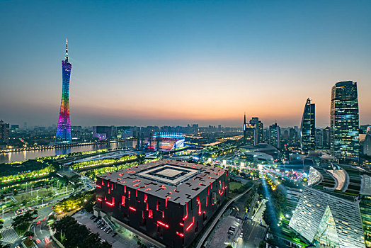 廣州塔與花城廣場夜景