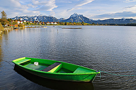 划桨船,湖,看,巴伐利亚,德国