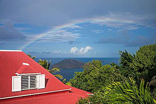 法国,西印度群岛,传统,房子,彩虹