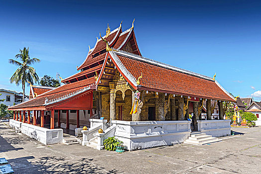 寺庙,寺院,一个,庙宇,琅勃拉邦,老挝