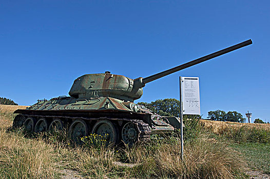 主战坦克,红色,军队,世界大战,博物馆,巴伐利亚,图林根州,德国,欧洲