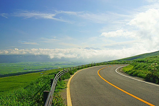 全景,线条,熊本,日本