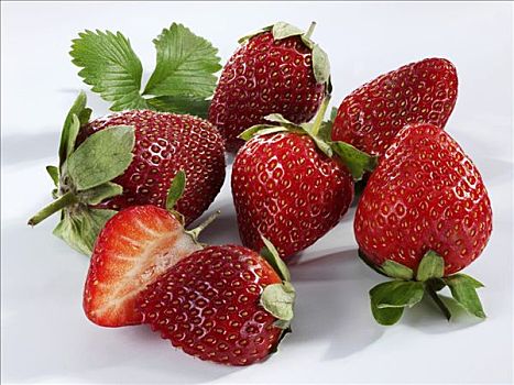新鲜,草莓,一个,平分