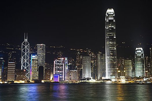香港,夜晚,中国