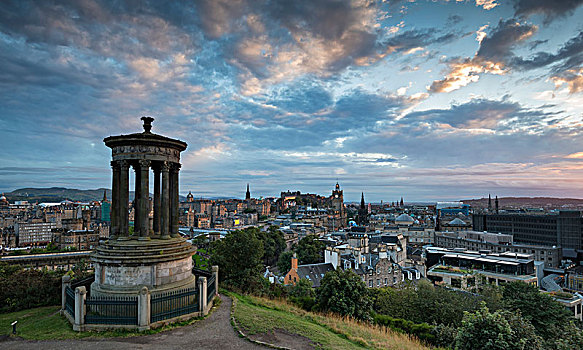 纪念建筑,风景,山,历史,中心,爱丁堡城堡,爱丁堡,苏格兰,英国,欧洲