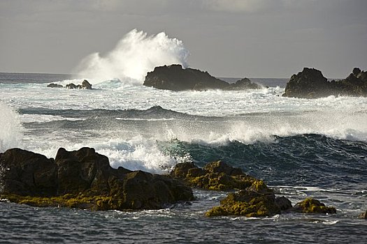 波浪,复活节岛,智利