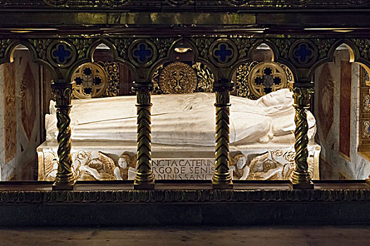 石棺,圣凯萨琳,锡耶纳,圣马利亚,罗马,意大利,欧洲