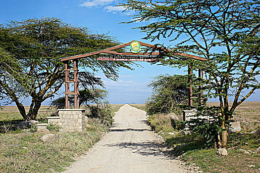 入口,塞伦盖蒂国家公园,塞伦盖蒂,坦桑尼亚,非洲