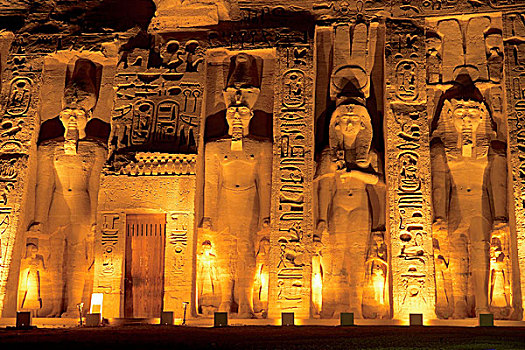 埃及,阿布辛贝尔神庙,寺庙,哈索尔,庙宇,声音