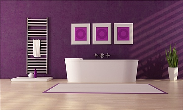 紫色,浴室