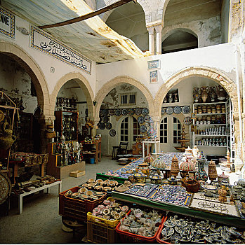陶瓷,店,麦地那,苏斯,突尼斯,非洲