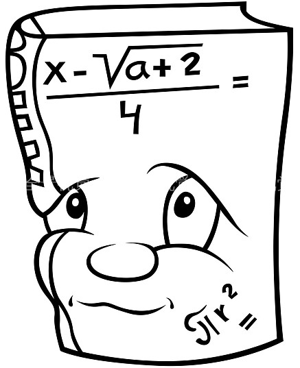 数学_书本_黑白_卡通_插画_矢量_图片素材