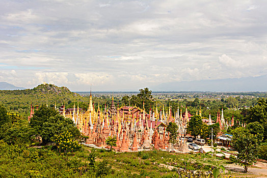 佛塔,旅店,茵莱湖,掸邦,缅甸