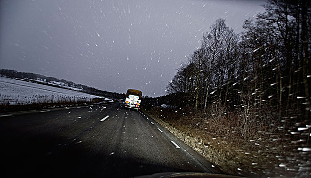 卡车,途中,下雪,瑞典