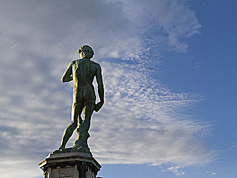 意大利,佛罗伦萨,后视图,大卫像,天空