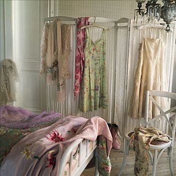 浪漫,卧室,彩色,纺织品