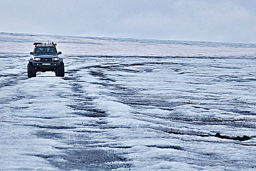 冰岛,高地,冰河,四驱车