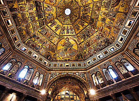 洗礼堂,穹顶,佛罗伦萨大教堂,大教堂,玛丽亚,佛罗伦萨,意大利,欧洲