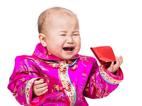 中国人,婴儿,哭,红色,口袋