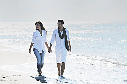 高兴,年轻,情侣,白人,衣服,浪漫,娱乐,有趣,美女,海滩,假期