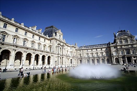 法国,巴黎,卢浮宫,喷水