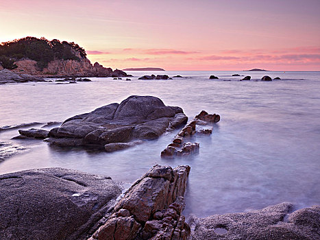 石头,海滩,巴隆巴热亚,科西嘉岛,法国