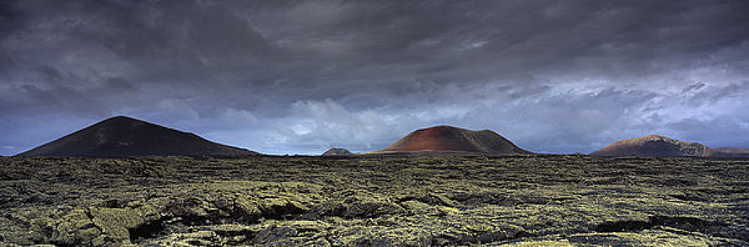 火山,乌云,兰索罗特岛,加纳利群岛,西班牙
