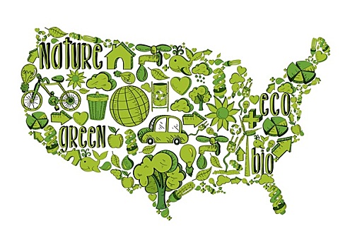 绿色,美国,环境,象征