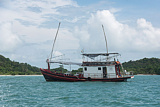 渔船,海中,苏梅岛,垫,岛屿,苏拉塔尼,省,泰国
