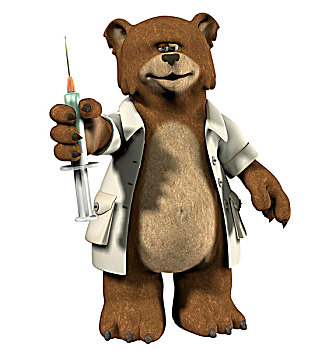 实验室,熊,注射器