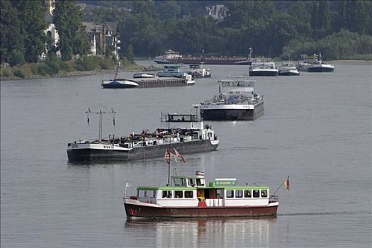 船,莱茵河,靠近,科布伦茨,莱茵兰普法尔茨州,德国