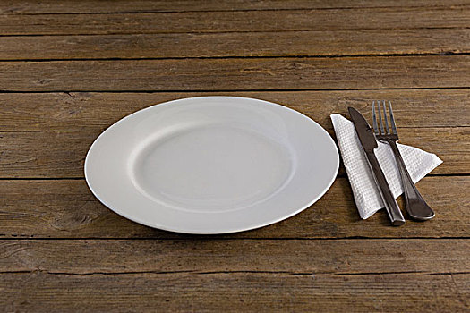 白色,盘子,餐具,餐巾,桌上,特写