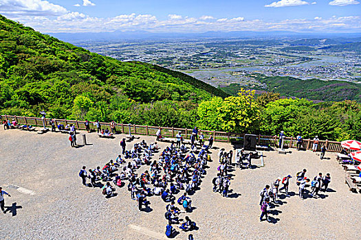 城市,旋转,观测,山