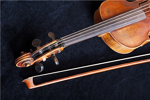小提琴,乐弓,黑色背景,天鹅绒