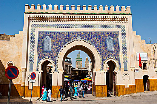 芭芭拉,入口,城镇,墙壁,历史,中心,麦地那,世界遗产,摩洛哥,非洲
