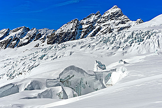 塔,冰河,冰,缝隙,长,瓦莱,瑞士,欧洲