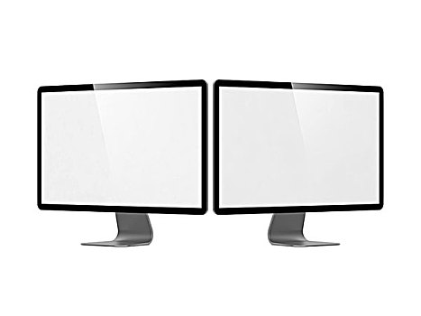 电脑显示器,隔绝,白色背景