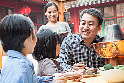 家庭,享受,传统,中国人,食物