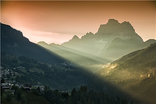 蒙特卡罗,晨光,白云岩,阿尔卑斯山,意大利
