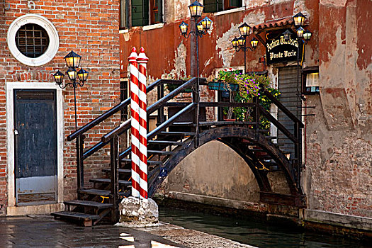 小,人行天桥,上方,运河,威尼斯,威尼托,意大利