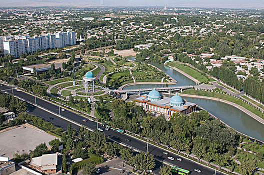 乌兹别克斯坦,塔什干,城市全貌,运河